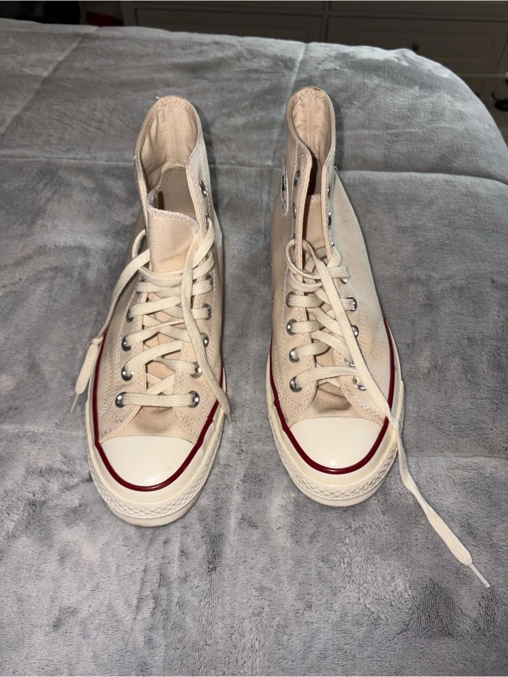 Converse Chuck 70 High Top Sneakers - Cream with Red Accent